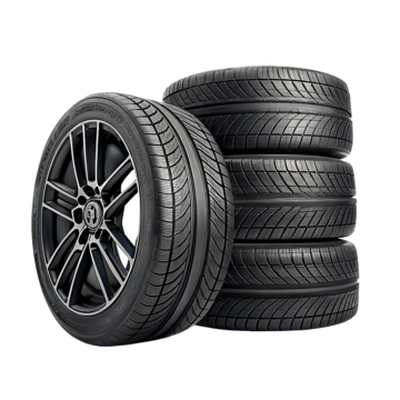 A tire already mounted on a wheel, ready to swap